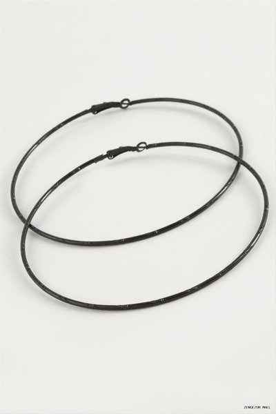 ZERO LAND Zngzrmll Metal Hoop Earrings with Dots (30811) 8-9-10 cm