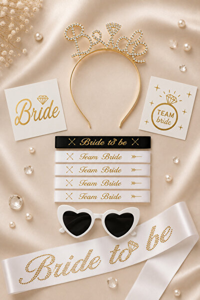 Miels Concept Bride To Be Aksesuar Seti Bekarlığa Veda Partisi Bride Taşlı Ta...