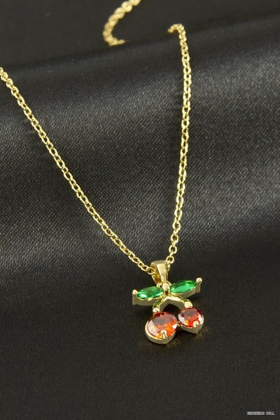 ZERO LAND Zngzrmll Cherry Zircon Stone Steel (30701) Necklace Yellow