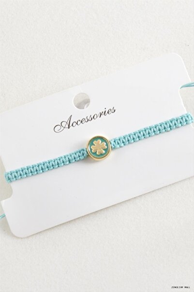ZERO LAND Zngzrmll Clover Macrame Braided (25753) Bracelet Blue