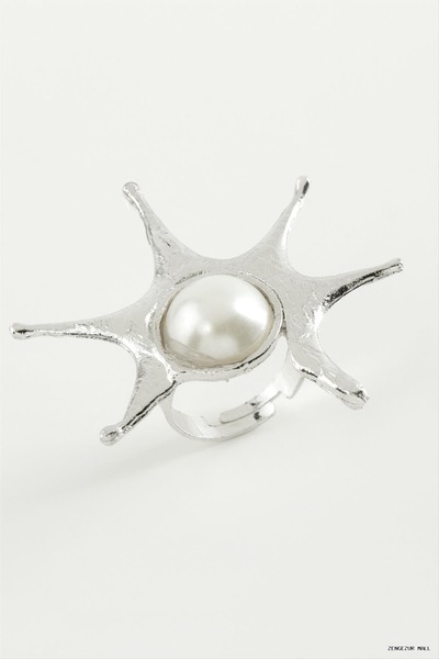 ZERO LAND Zngzrmll Sun Pearl Metal Ring (30526) Silver Color