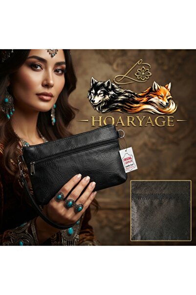 hoaryage Genuine Lambskin Patterned Design Clutch Handbag with Removable Stra...