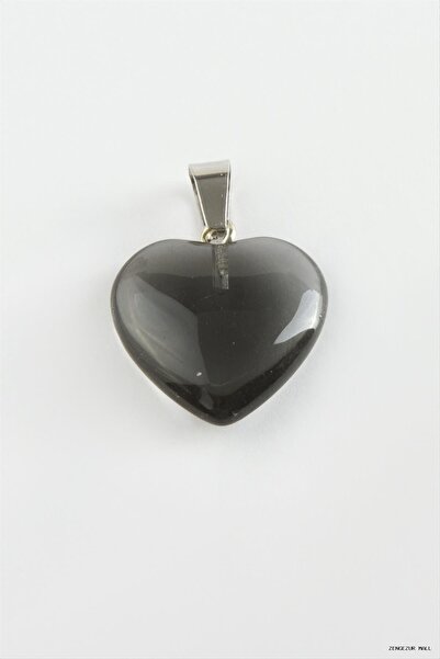 ZERO LAND Zngzrmll Quartz Heart Natural Stone Pendant (32210) Black Tip