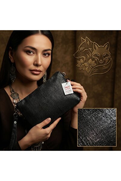hoaryage Genuine Lambskin Patterned Design Clutch Handbag with Removable Stra...
