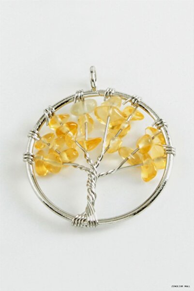 ZERO LAND Zngzrmll Agate Heart Natural Stone Pendant (32234) Yellow Tip