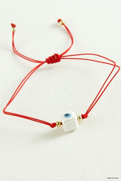 ZERO LAND Zngzrmll Glass Beads Macrame Cord (30201) Bracelet Red