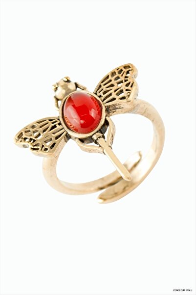 ZERO LAND Zngzrmll Dragonfly Authentic with Natural Stone (54002) Ring Agate