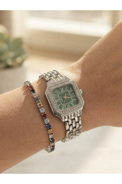 Feronnucci Roman Numeral Women's Wristwatch Steel Band Stylish Stone Bracelet...