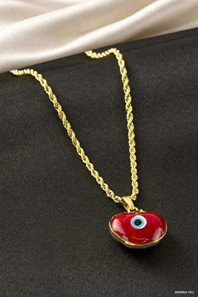 ZERO LAND Zngzrmll Heart Evil Eye Steel (53721) Necklace Red