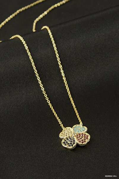 ZERO LAND Zngzrmll Clover Zircon Stone (53757) Necklace Yellow