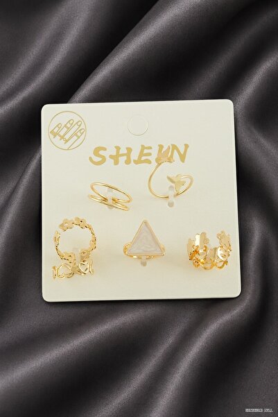 ZERO LAND Zngzrmll 7 Pieces Triangular Enamel Luxury Joint Ring (53325) Yellow