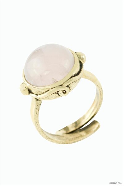 ZERO LAND Zngzrmll Round Natural Stone Authentic Ring (54059) Pink Quartz