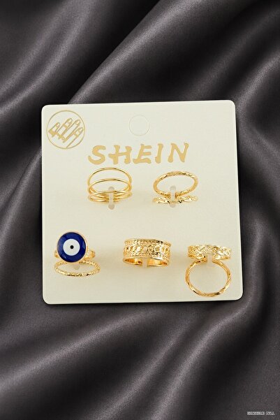 ZERO LAND Zngzrmll 7 Pieces Nazar Lüx Joint (53338) Ring Yellow