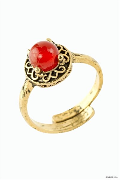 ZERO LAND Zngzrmll Round Natural Stone Authentic (53945) Ring Agate
