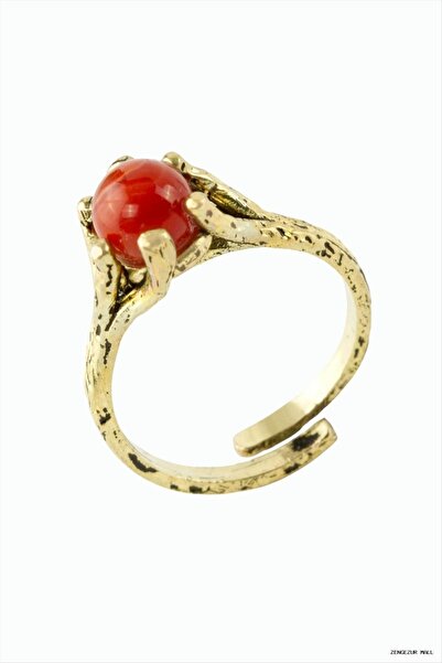 ZERO LAND Zngzrmll Round Natural Stone Authentic (54108) Ring Agate