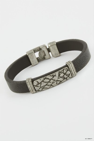 ZERO LAND CONCEPTA Patterned Faux Leather (212836) Bracelet, Black