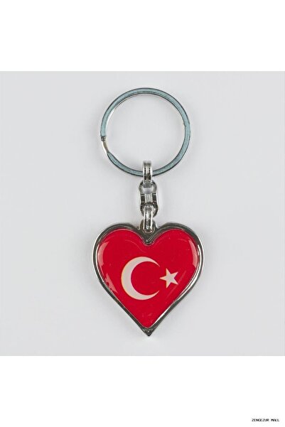 ZERO LAND Zngzrmll Moon Star Heart Figured Metal (60402) Keychain Red