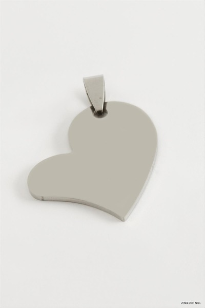 ZERO LAND Zngzrmll Heart Name Engravable Steel Pendant 3 cm (61533) Silver Color