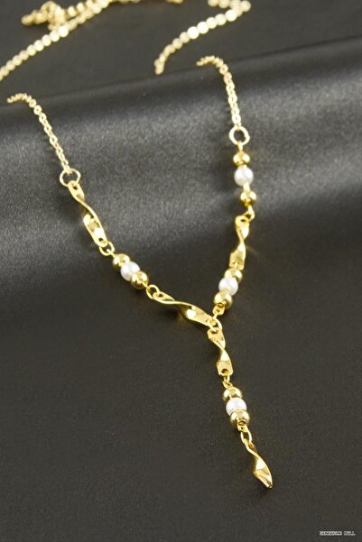 ZERO LAND Zngzrmll Twisted Pearl Y (55143) Necklace Yellow