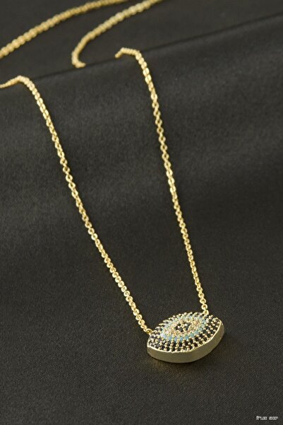 ZERO LAND Ilkestor Oval Zircon Stone (64349) Necklace Yellow