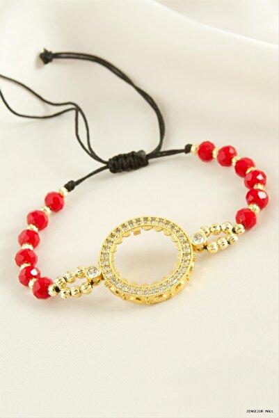 ZERO LAND Zngzrmll Can Be Inserted Crystal Stone (60830) Bracelet Red