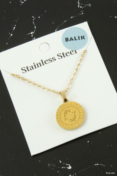 ZERO LAND Ilkestor Pisces Zodiac Steel (62933) Necklace Yellow