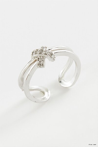 ZERO LAND Ilkestor Cross Zircon Stone Ring (61124) Silver Color