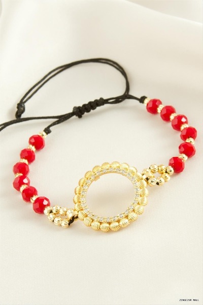 ZERO LAND Zngzrmll Can Be Inserted Crystal Stone (60856) Bracelet Red