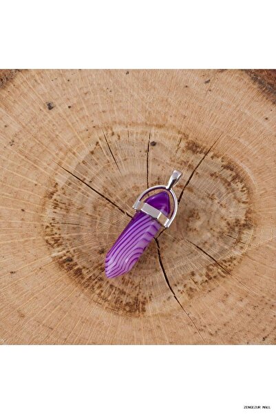 ZERO LAND Zngzrmll Agate Point Pendant (62339) Purple Tip