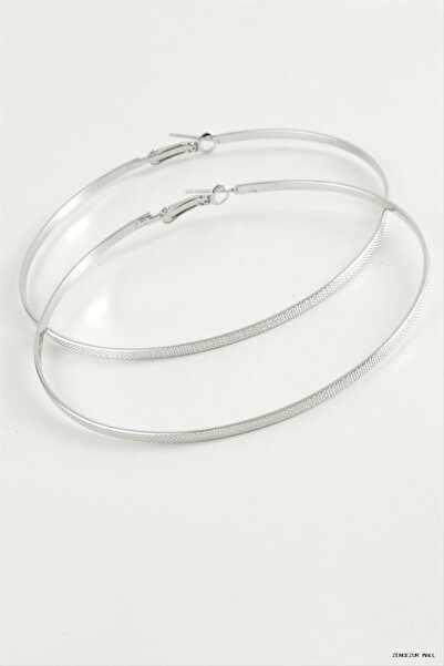 ZERO LAND Zngzrmll Dotted Metal Hoop Earrings 8-10 cm (55924) 8 cm