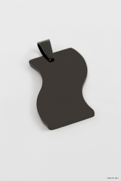 ZERO LAND Zngzrmll Flag Name Engravable Steel Pendant 3 (61528) cm Black