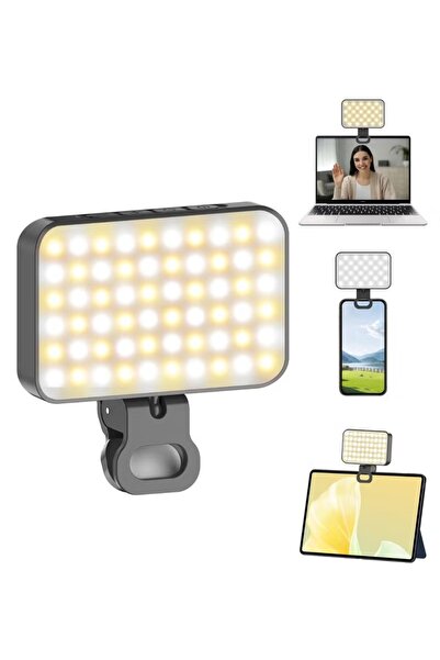 Toneof ضوء سيلفي محمول بـ 60 مصباح LED، إضاءة قابلة لإعادة الشحن للهاتف مع مش...