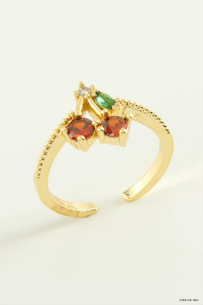 ZERO LAND Zngzrmll Cherry Zircon Stone (55427) Ring Yellow