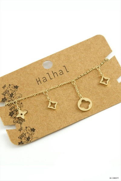 ZERO LAND Concepta Flower Luxury Steel (10936) Anklet Yellow