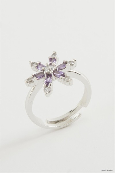 ZERO LAND Zngzrmll Lotus Zircon Stone Ring (60507) Silver Color