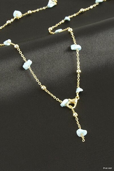 ZERO LAND Ilkestor Broken Natural Stone Y (63648) Necklace Blue