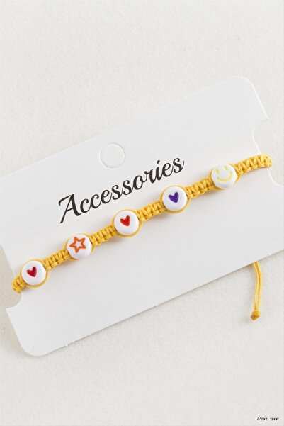 ZERO LAND Ilkestor Emoji Macrame Braided Bracelet (61458) Yellow