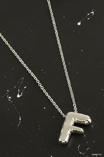 ZERO LAND Zngzrmll F Letter Balloon Pendant (63133) Silver Color