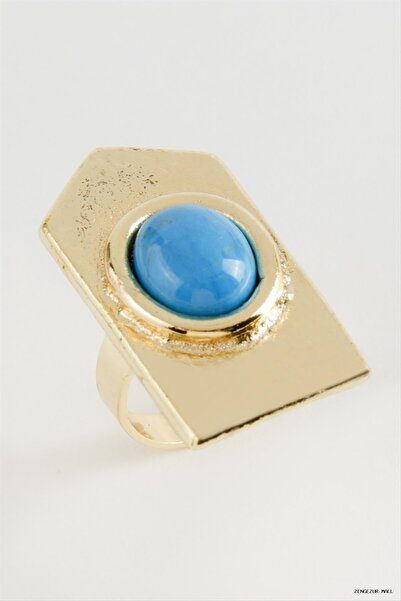 ZERO LAND Zngzrmll Triangle Turquoise Stone (62221) Ring Yellow