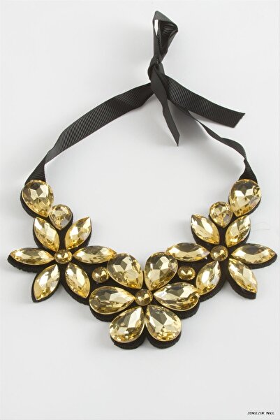 ZERO LAND Zngzrmll Flower Stone Collar (60651) Necklace Yellow