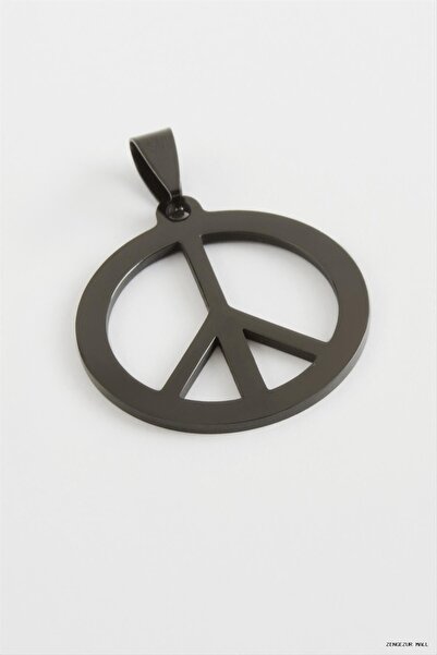 ZERO LAND Zngzrmll Peace Sign Steel Pendant 2.5 (61518) cm Black