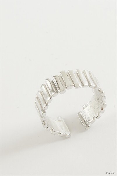 ZERO LAND Ilkestor Striped Metal Ring (65619) Silver Color