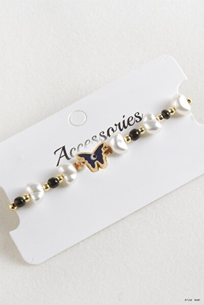 ZERO LAND Ilkestor Bead Pearl Macrame Cord (71035) Bracelet Black