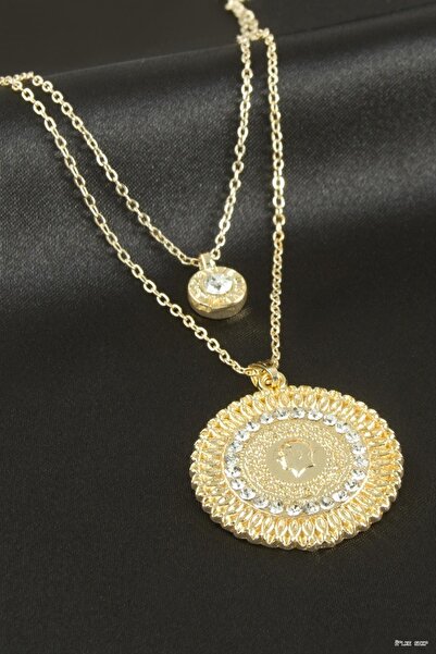 ZERO LAND Ilkestor Tuğra New Season Double Necklace (64856) Yellow