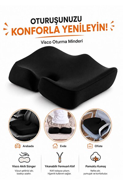 Ankaflex Visco Coccyx Oturma Minderi | Ortopedik Kuyruk Sokumu Minderi | Visco Sünger | 47x41x12 cm