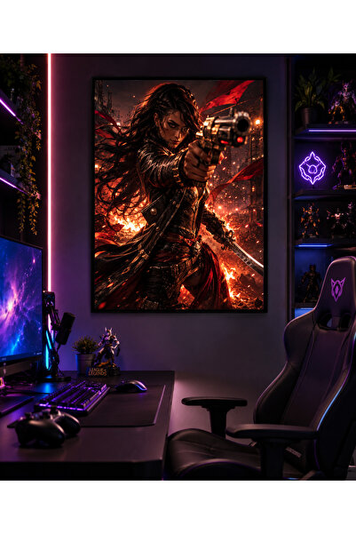 Miutic Print Studio Tablou Gaming League of Legends – Samira, Mercenara Rebel...