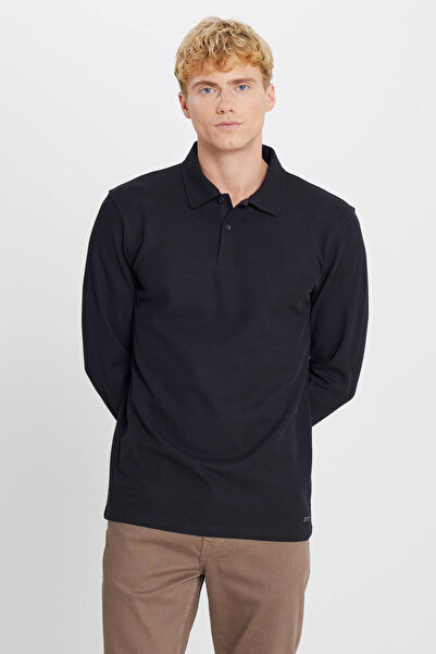 ALTINYILDIZ CLASSICS Tricou pentru bărbați, negru, 100% bumbac, slim fit, cu ...