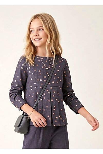 Ozmoz By Mukadder Özden 100% Cotton Gilding Printed Anthracite Winter Girl's ...