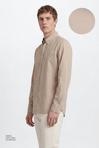 ALTINYILDIZ CLASSICS Cămașă pentru bărbați, bej, bumbac 100% slim fit slim, c...
