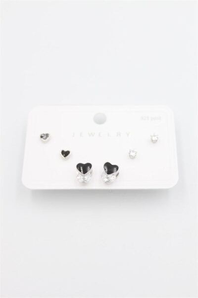 Ethab Ticaret Glb-Stl41414 Multiple Set Earrings - Silver